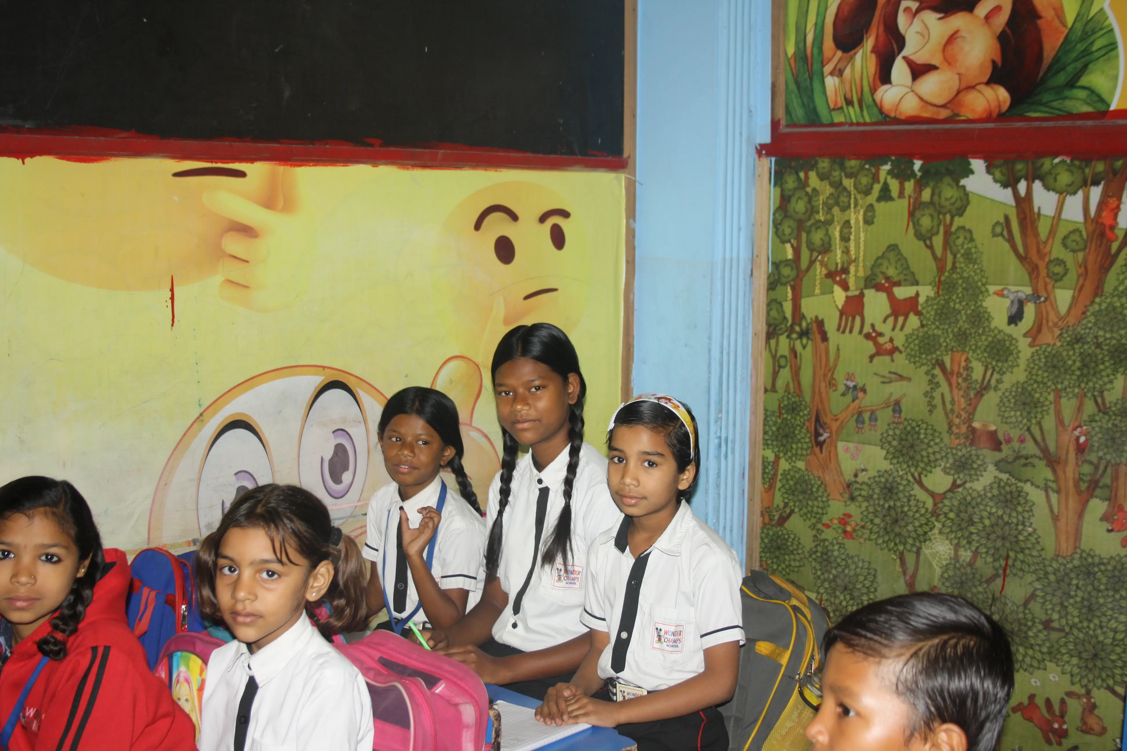 Nisha, a girl in the CiENViDAS program, at her school in India