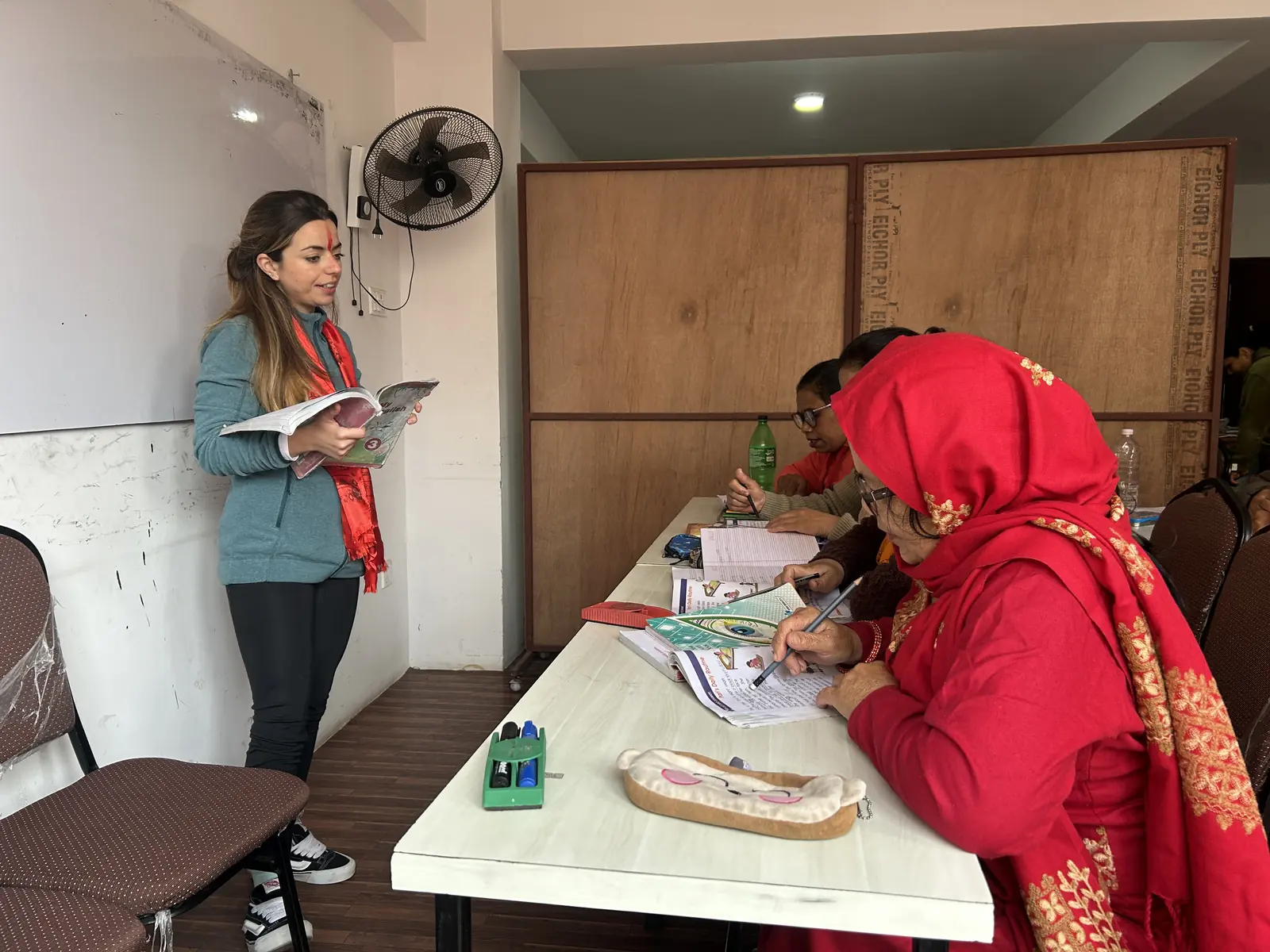 Class for women in a community volunteering project in Nepal
