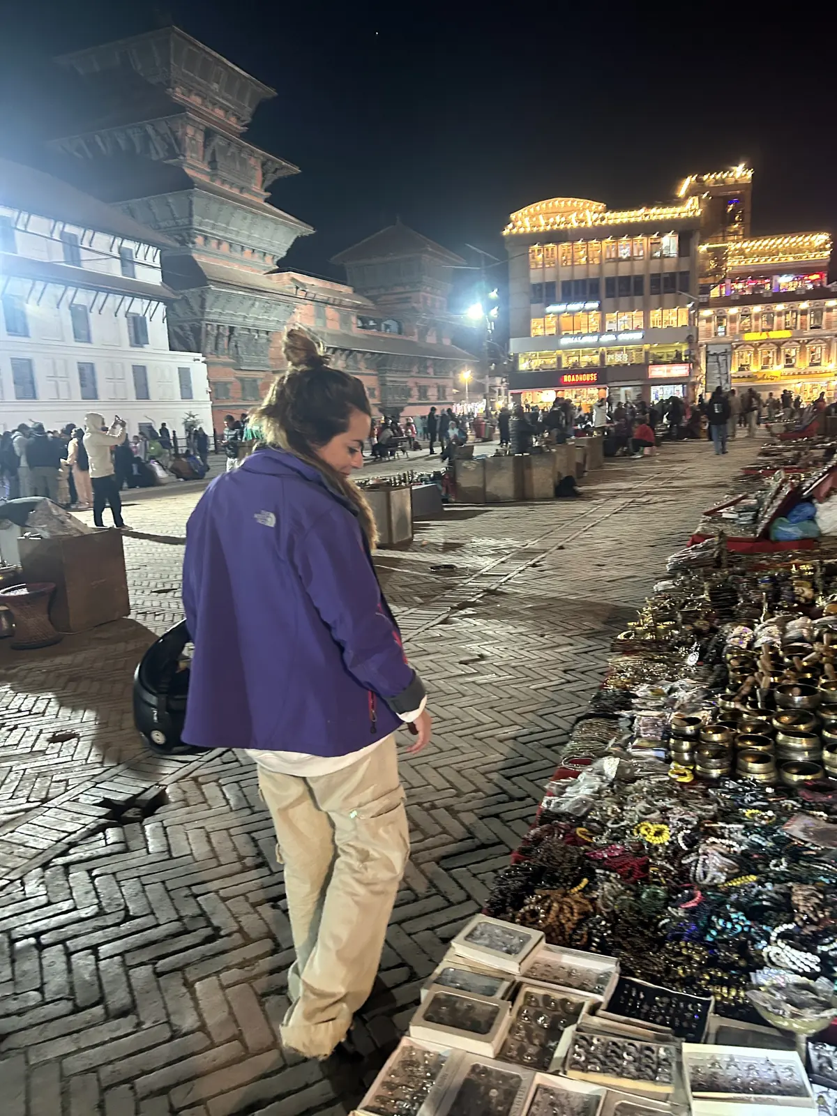 Kathmandu night market during a volunteer trip to Nepal